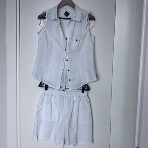 Women white cotton 2 pc set